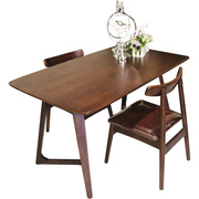 黑胡桃色海棠色百分百纯实木餐桌餐椅，环保现代中式简约餐桌长饭桌