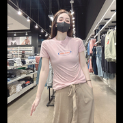 CK Calvin Klein女士新款圆领纯棉修身舒适印花休闲短袖T恤CW341