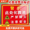 化粪池标识牌警示贴有限空间警示告知牌车间安全标志标示提示牌警告贴纸职业危害风险点标牌严禁注意当心危险