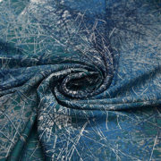 渐变蓝几何线条23姆米双乔绉真丝连衣裙衬衣，套装面料桑蚕丝绸布料