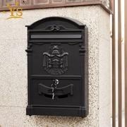 欧式信箱室外家用别墅挂墙创意报箱带锁复古信箱防雨摆件邮筒