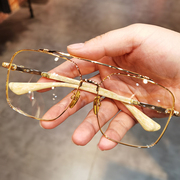 简丹剋萝心潮百搭眼镜框，复古双梁方形蛤蟆，超轻大框眼镜架可配近视