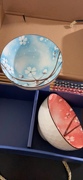 陶瓷饭碗和筷子套装情侣蓝盒红盒一套的价 外包装随机