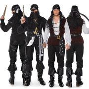 万圣节游戏服男女情侣海盗杰克船长服装出口欧美制服