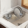 304不锈钢水槽碗架厨房，碗碟沥水篮，洗碗池洗菜盆伸缩碗盘收纳架