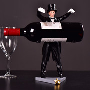 创意魔术师红酒架简约欧式客厅餐厅家居格子酒柜装饰工艺品小摆件