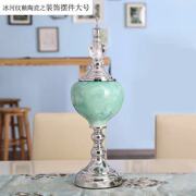 欧式新中式冰裂草绿色结晶釉陶瓷家居饰品摆件花瓶样板Z间桌面摆
