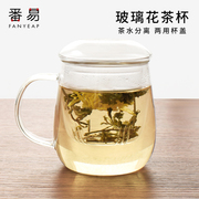 _带盖茶水分离泡茶透明杯子花茶杯，过滤玻璃水杯办公室女优尔选