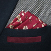 男士西服配饰全棉口袋巾暗红色碎花胸巾小方巾 花朵印花口袋巾