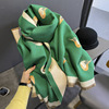 绿色2023空调房披肩围巾两用冬季保暖妈妈仿羊绒羊毛盖腿毯子