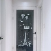 夜光埃菲尔铁塔热气球墙贴天花板荧光贴纸冰箱橱柜家具装饰贴画纸