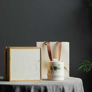 高档茶叶罐包装竹盒空礼盒装空盒子盒通用订制红白绿茶单茶罐
