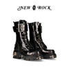 newrock厚底金属哥特朋克摇滚，工装铆钉机车，增高蒸汽潮流真皮靴