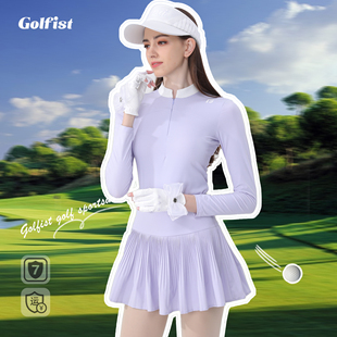 高尔夫女装春夏季网球运动女士上衣长袖修身舒适裙子套装golf服饰