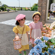 韩国女童泡泡袖公主裙夏季韩版可爱女宝宝印花连衣裙长裙