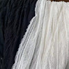 进口高品质竖条黑色网纱蕾丝，面料白色弹力，花边连衣裙半身裙刺绣布