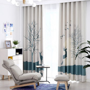 简约现代北欧风格2024年客厅窗帘成品卧室全遮光窗纱轻奢流行