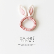 2021秋冬季兔耳朵发绳发饰甜美可爱小兔子少女发圈橡皮筋头绳