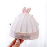 新生儿帽子夏季薄款胎帽单层婴儿帽子小兔子宝宝帽子囟门帽