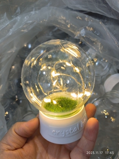 儿童创意手工玩具透明水晶球球体塑料瓶LED球形灯罩瓶diy防尘罐