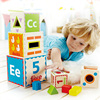 hape知识套盒儿童益智力，玩具2岁+宝宝婴幼早教，积木大块木制男女孩