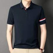 鄂尔多斯市短袖t恤韩版冰丝男士休闲时尚男装夏季半袖polo衫