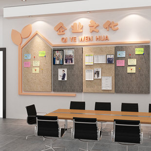 毛毡贴办公室布置企业文化展示板荣誉司员工，风采墙面照片装饰氛围