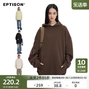 Eptison春秋美式简约百搭连帽卫衣宽松纯色套头外套情侣上衣