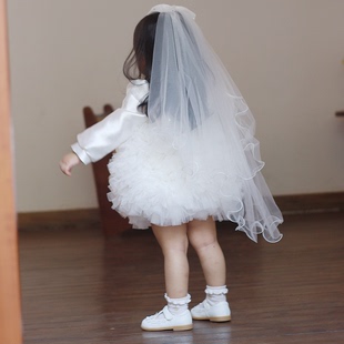 韩国正版春装公主裙女童，连衣裙生日礼服婚纱，表演裙走秀花童蓬蓬裙