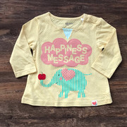 外贸女童纯棉长袖T恤 女宝宝T恤衫打底衫可爱大象
