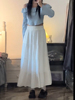 白色半身裙长款垂感裙子夏季女韩版大码胖妹妹梨形身材显瘦蛋糕裙