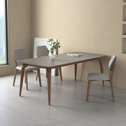 实木餐桌长方形侘寂风胡桃木色现代简约小户型意式极简岩板餐桌