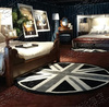 英伦米字旗圆形地毯客厅茶几卧室床边玄关书房手工腈纶地毯定