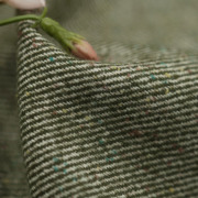 灵蜀毛纺混绿色斜纹彩点羊毛大衣面料 420g春秋男女士外套毛纺布