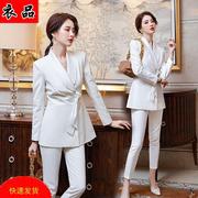 白色小西装外套女士修身时尚韩版御姐，长袖职业套装气质，女神范西服(范西服)