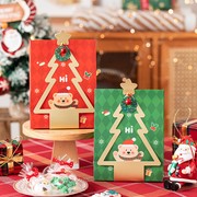圣诞礼物包装圣诞熊翻盖(熊，翻盖)自立袋糖果雪花，酥姜饼人饼干包装礼袋