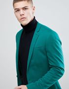 R英国绿色青春活力吸睛修身欧美绅士型男笔挺西装外套搭