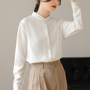 法式气质立领白衬衫女春秋设计感小众职业OL衬衣雪纺长袖上衣