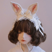 本守造原创手工兔子发带，兔耳日韩日系lolitabntkc生成色