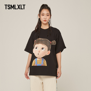 TSMLXLT1号系列卡通图案宽松休闲短袖T恤纯棉无性别穿搭潮流