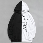 casual loose hoodie for men and women 休闲宽松撞色连帽衫男女