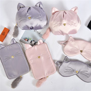 日系可爱小猫咪造型小号化妆包纸巾包手拿包手机收纳包眼罩月子鞋