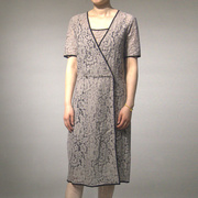 rosemunde连衣裙夏季女装v领蕾丝宽松带吊带，内衬裙中长裙6277