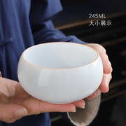 销品妙莲天香羊脂玉白瓷简约家用复古水盂茶洗建水茶水缸茶渣缸