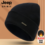 JEEP SPIRIT吉普帽子男秋冬毛线帽2023加绒保暖帽男士针织帽