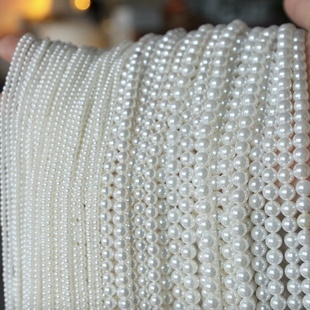 天然贝珠电镀珍珠白直孔圆珠，散珠手工diy手项链耳环饰品材料
