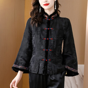 大牌2023年冬季女装中国风刺绣短款旗袍，唐装上(唐装上)衣夹棉中式外套
