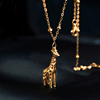 『玥翠』超级q立体设计18k黄金长颈鹿项链，锁骨链日常百搭