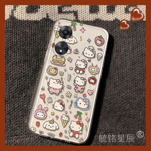 卡通hellokitty适用oppoa57手机壳a58透明的a58x硅胶套kt猫a56可爱a55a53日系a52简约a36超火a57t女a56s