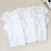 2件装白色儿童短袖t恤男女，宝宝纯棉镂空网眼，半袖薄款打底衫夏季
